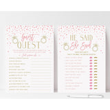 Bridal Shower 25 Bachelorette Games - Pink And Gold Hearts - He Said She Said, Find The Guest Quest, Would She Rather, What'S In Your Phone Game - Printed Front And Back