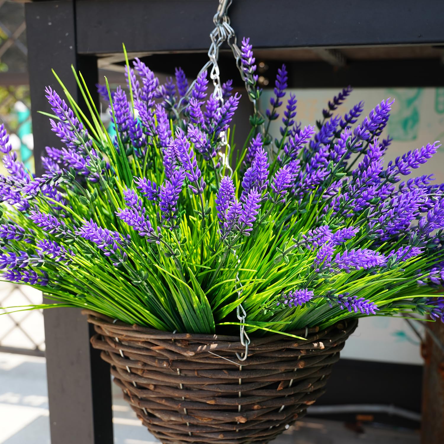 20 Bundles Artificial Plants Outdoor, Uv Resistant Fake Flowers? Realistic Faux Lavender Shrubs For Porch Garden Window Box Home Decoration (Purple)