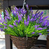 20 Bundles Artificial Plants Outdoor, Uv Resistant Fake Flowers? Realistic Faux Lavender Shrubs For Porch Garden Window Box Home Decoration (Purple)