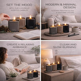 Set Of 3 Premium Scented Soy Candles Gift Set | Dusk To Dawn Collection - Canadian Cedar, Black Amber & Sandalwood | Crackling Wood Wick | Luxury Candles For Relaxation, Home Décor, Gifts | 9.8Oz Each