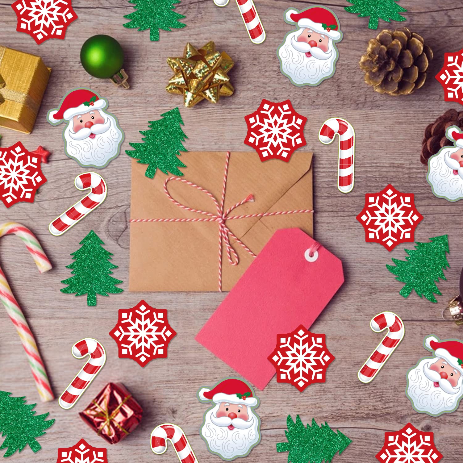 200 Pcs Glittery Christmas Tree Confetti - Table & Baby Shower Decorations For Christmas & Birthday Parties