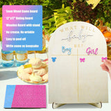 Wooden Baby Gender Reveal Voting Board With Stand, Gender Guessing Game Board With Girl Or Boy Voting Stickers For Gender Reveal Party ?2 Pens Included)