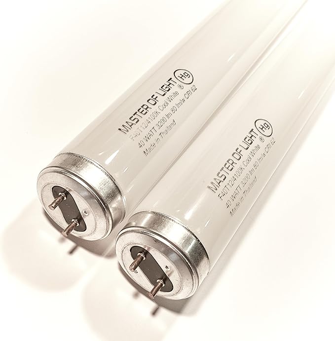2 Pack F40CW 4FT Fluorescent Tube Light Bulbs 40W T12 Cool White 4100K Replacement