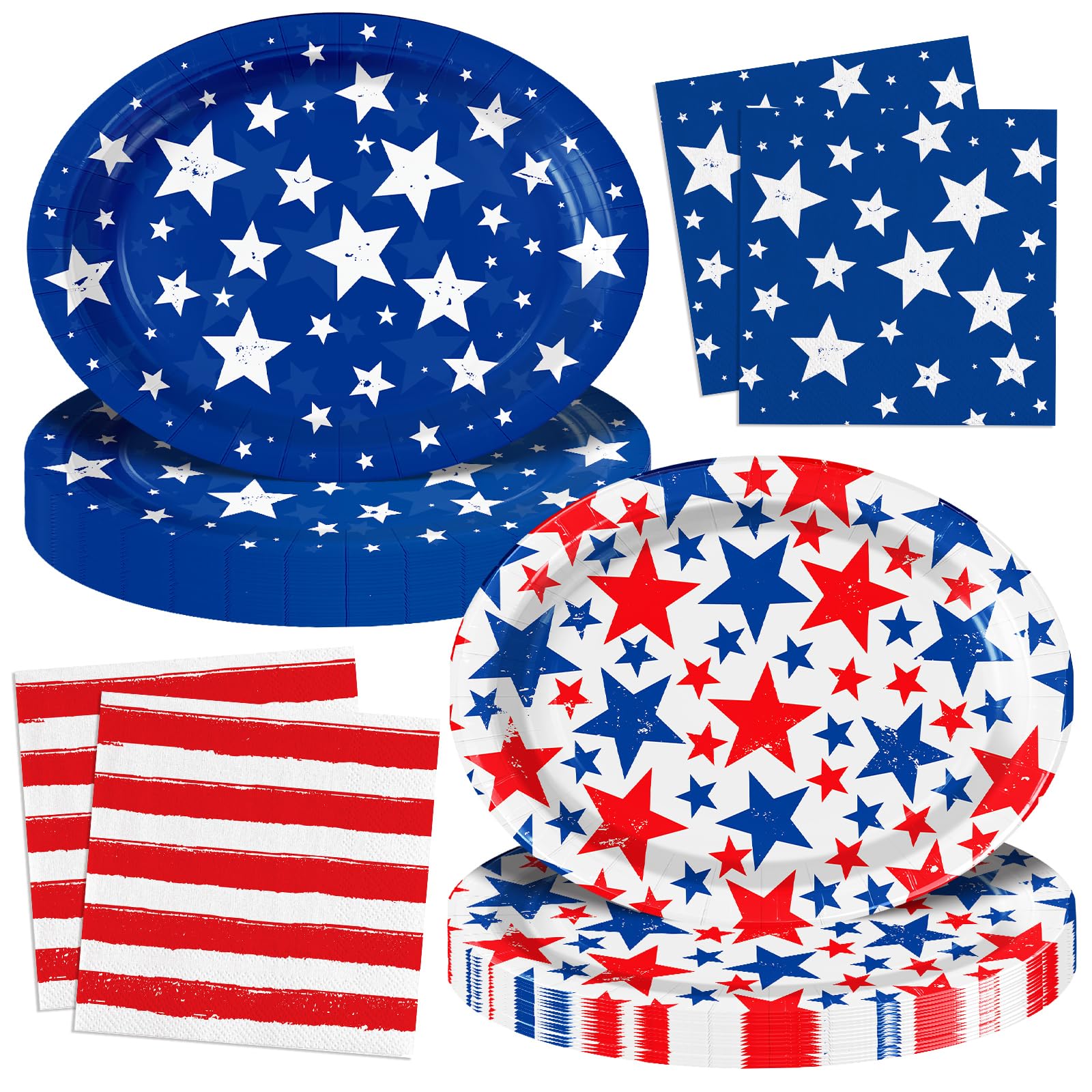120pcs Veterans Day Plates Napkins Patriotic Party Supplies