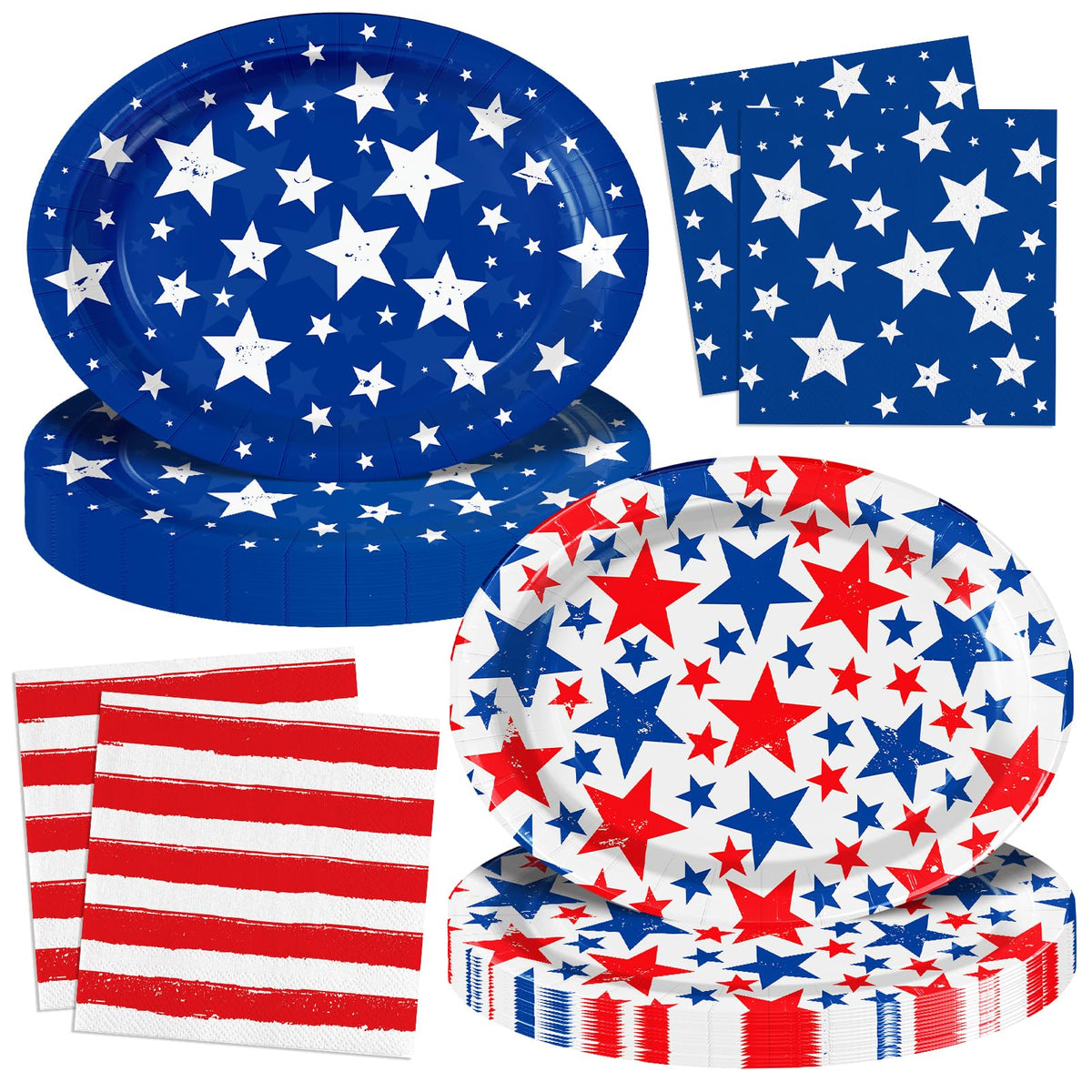 120pcs Veterans Day Plates Napkins Patriotic Party Supplies