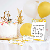 Honey Bee Baby Shower Games, Summer Daisy Floral Guess How Many Animal Crackers Games, Bumble Bee Gender Reveal Party Decorations And Supplies, 1 Sign & 50 Cards-A11