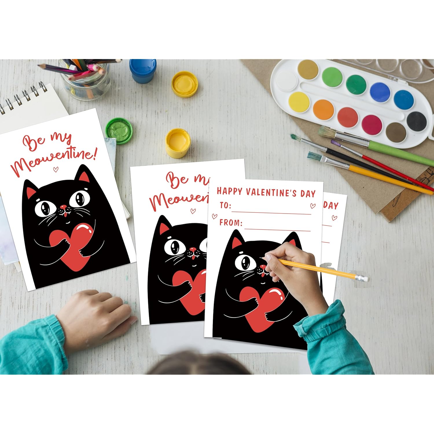 Set Of 30 Valentine'S Card, Cat Themed Valentine For Friends, Gift For Colleagues Boss Employees, Greeting Cards For Work Friends, Assorted Coworker Notecards, Valentine Cards With Printed Message, 3