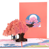 Cherry Blossoms And Swing 3D Pop Up Card, Anniversary Card, Valentines Day Card, Romantic Gift, Birthday Card For Wife Husband Couple Girlfriend Boyfriend, With Envelope