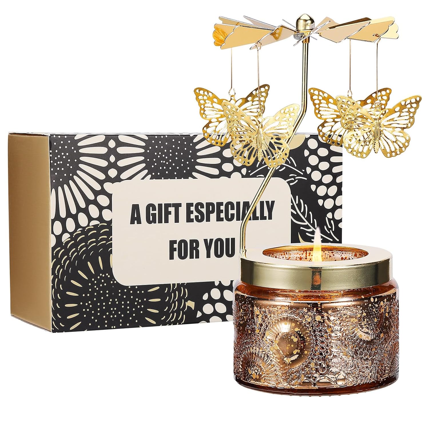 Candle Gifts For Women, Birthday Gifts For Mom Daughter Sister Wife, Unique Butterfly Gift For Friend Women, Rotatable Scented Candles Gift For Christmas Anniversary Mothers Day