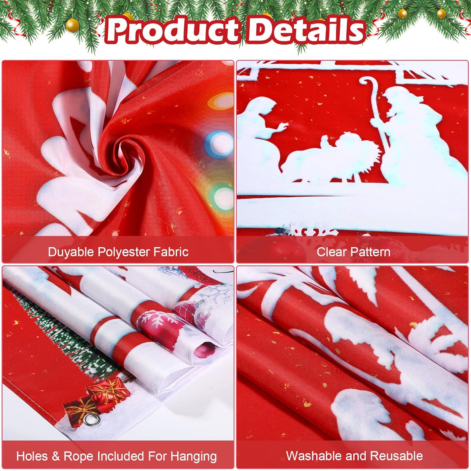 Christmas Nativity Decoration Christmas Backdrop Banner Jesus Is The Reason For The Season Party Photography Background Xmas Birth Of Jesus Decor For Christmas Winter Party Supplies, 72.8 X 43.3 Inch