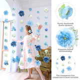 6 Pcs Blue Flower Garlands Hanging Decorations,Floral Party Decorations Flowers On String With Hooks For Wedding Birthday Baby Shower Home Birthday Decorations