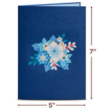 Winter Pop Up Card, 3D Magic Bouquet, Gift For Winter, Christmas Or Holidays Gift, 5" X 7" Cover - Includes Envelope And Note Tag