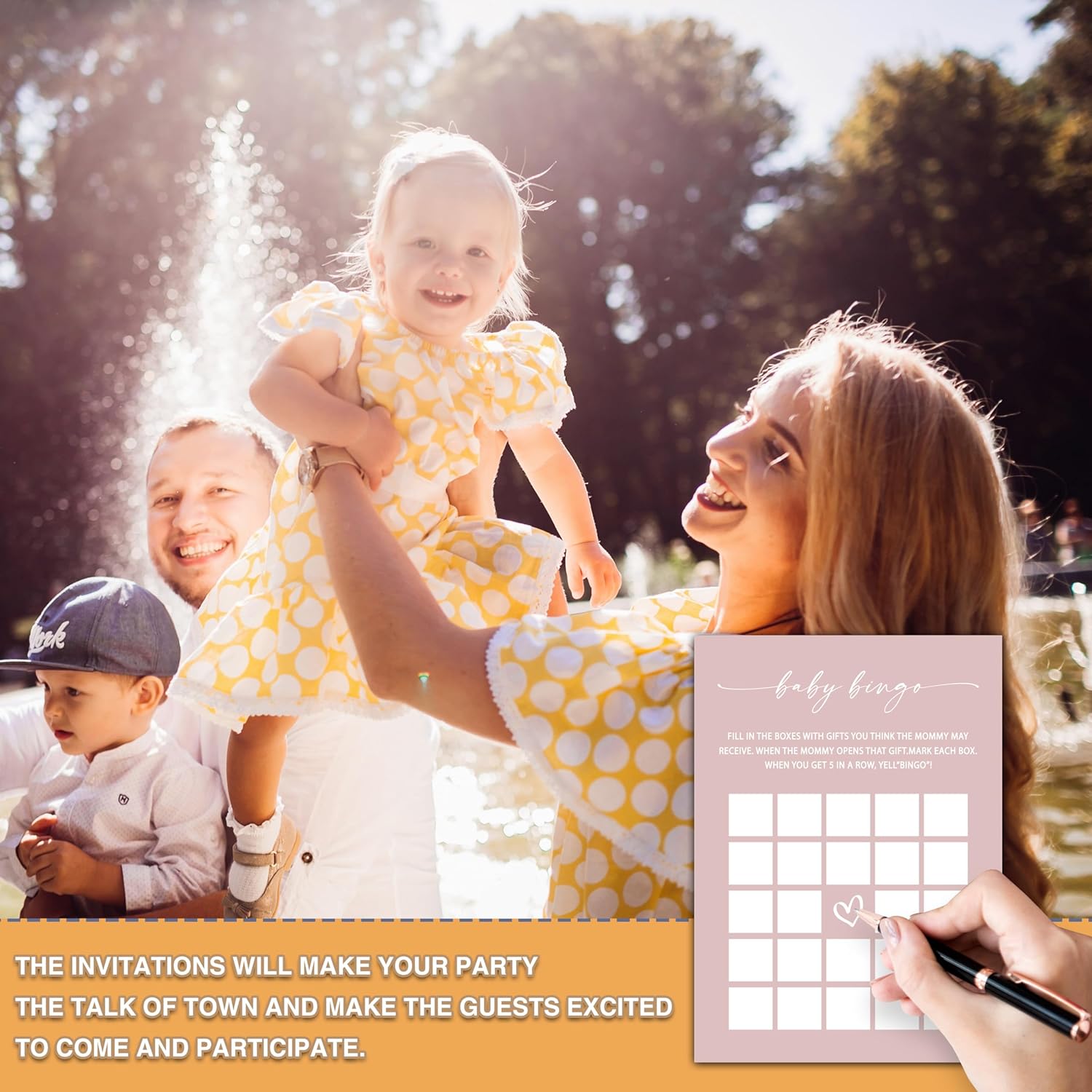Blush Pink Baby Shower Game, Baby Shower Bingo Game Cards, Gender Reveal Party Game, Baby Shower Party Activities & Decorations -25 Game Cards(B01)