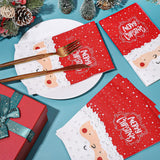100 Pack Merry Christmas Guest Napkins Cute Santa Claus Disposable Paper Napkins Red White Decorative Bathroom Hand Napkin Towel For Xmas Party Supplies, 13 X 15.7 Inch