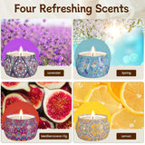 Scented Candle Set, 4 Pack Soy Wax Candles, 120H Burn Time, Ideal Gifts For Women, Birthday Presents