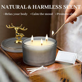 Sandalwood Scented Candle Gift For Women - 10.58 Oz 3 Wicks Natural Soy Wax Large Candle, 50-Hour Burn Time Aromatherapy Candle For Home & Relaxation
