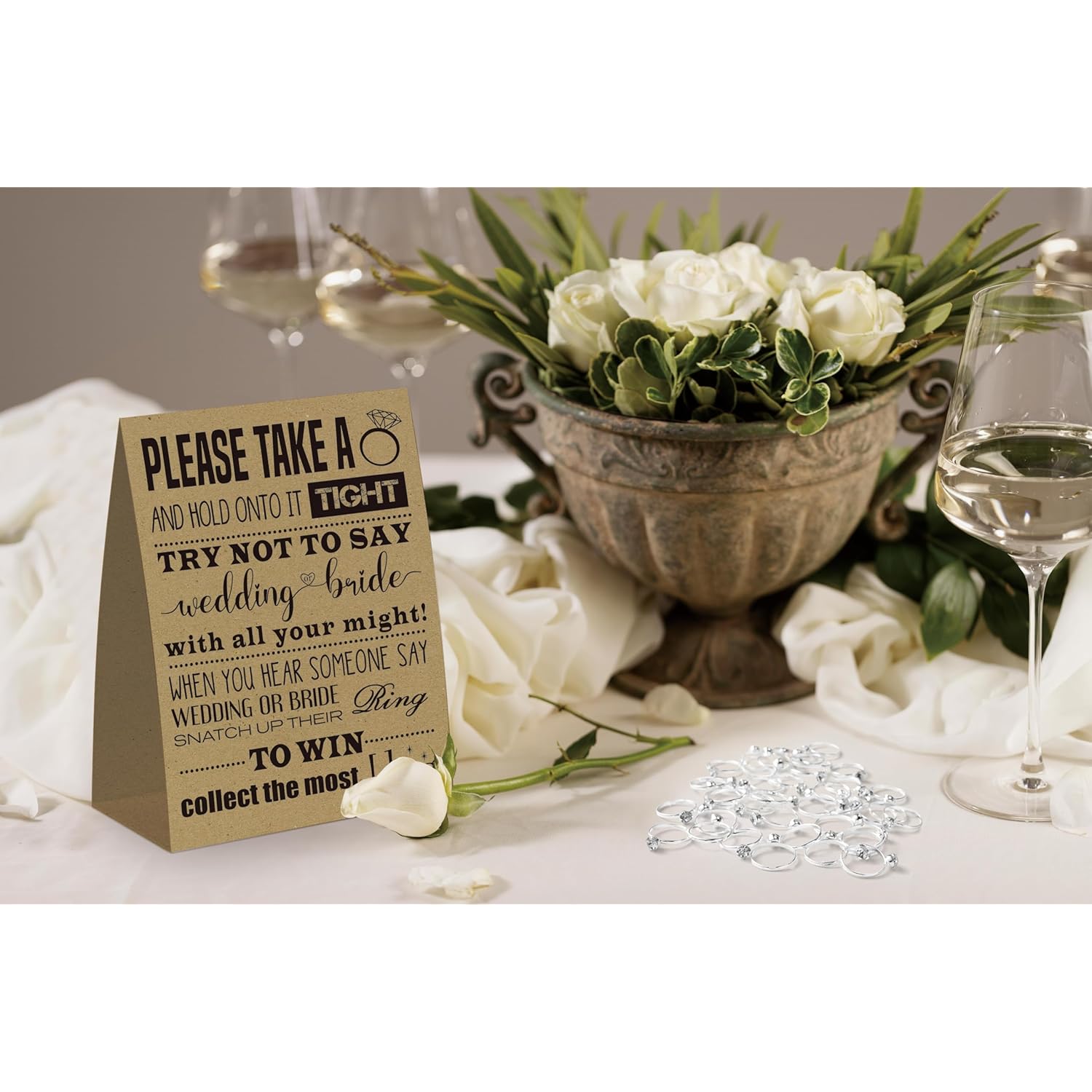 Don'T Say Bridal Games, Put A Ring On It Bridal Shower Games,50 Metal Rings, Bridal Shower Decorations, Bachelorette Party Games, Wedding Shower Supplies-Dsb05