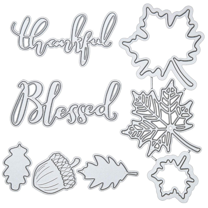 8 Pieces Thanksgiving Fall Metal Die Cuts For Card Making Embossing St