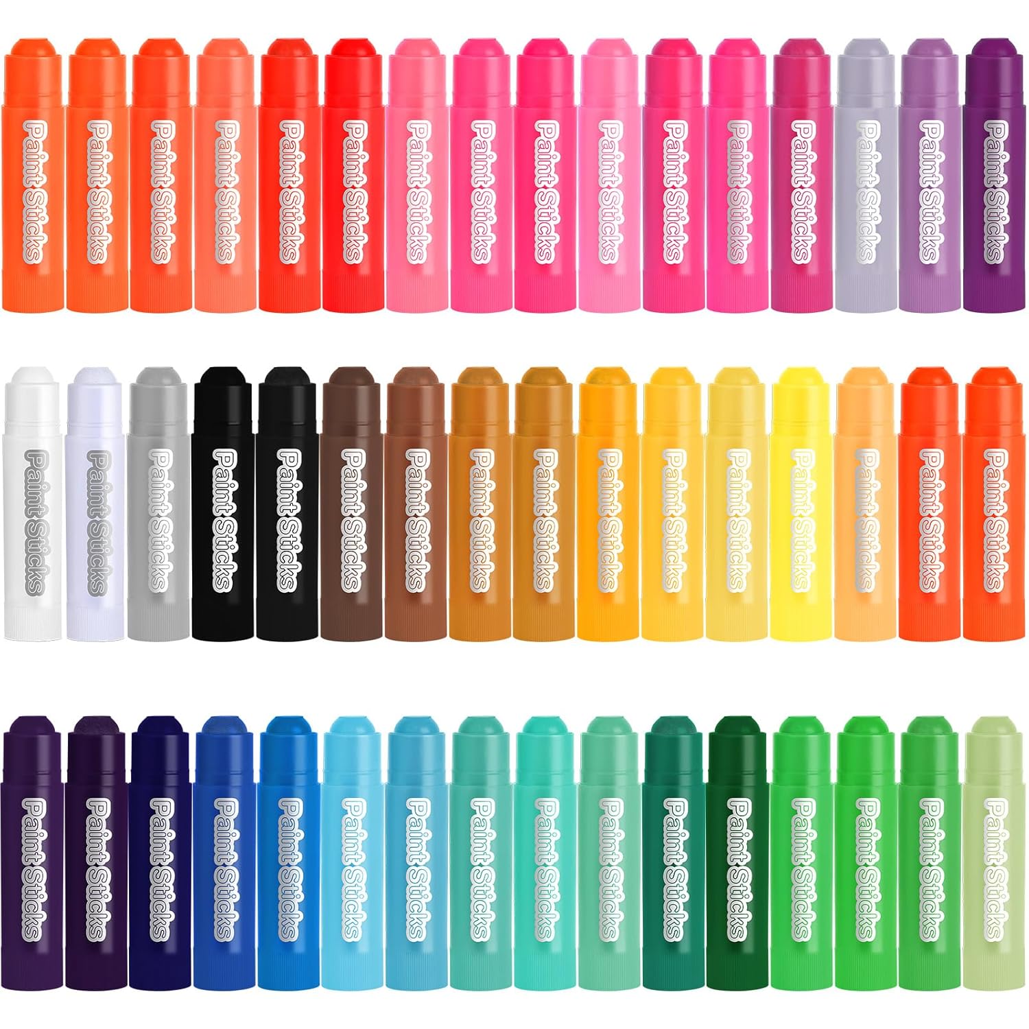 Solid Tempera Paint Sticks 48 Colors, Washable Paint Sticks Bulk, Quick Drying, Non-Toxic, Rainbow Colors Tempera Stick For Kids Toddler, No Mess Art Supplies For Paper Wood Glass Ceramic Canvas