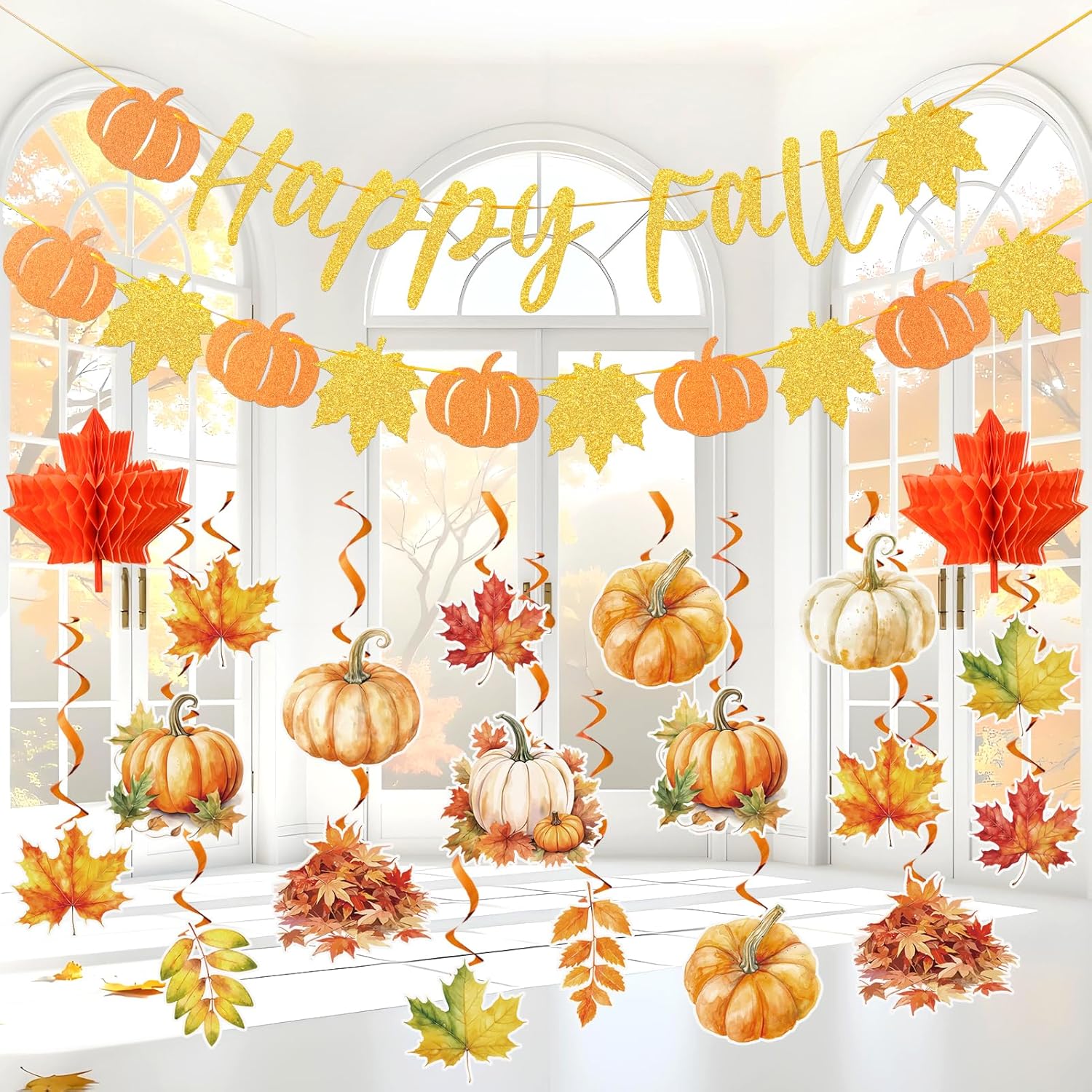 Merry Christmas Banner Gingerbread Christmas Decorations Ceiling Hanging Streamers Swirl Decor Include Gingerbread Man Candy Cane For Christmas Tree Xmas Winter New Year Holiday Birthday Party Supplies Home Decor