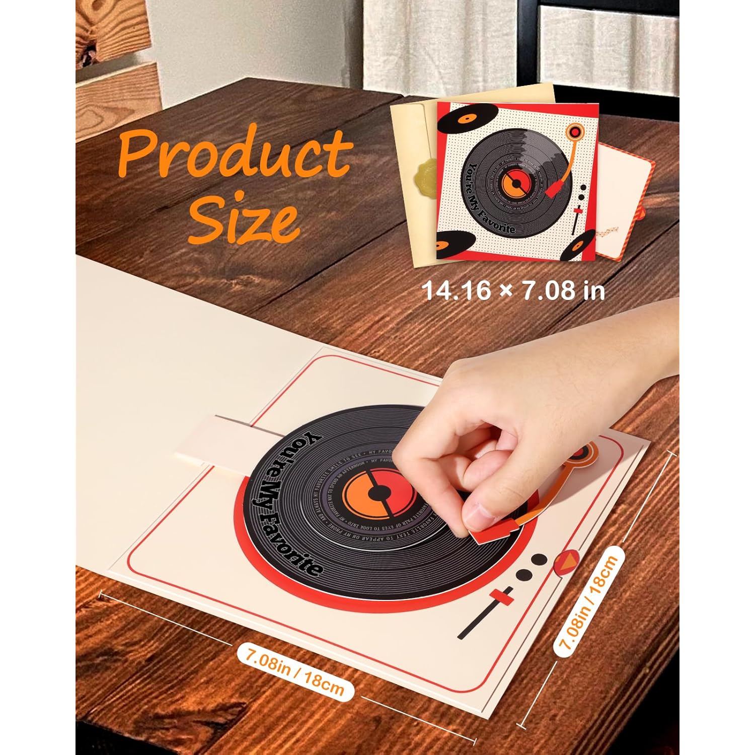 Unique Record Player Pop Up Cards - Vinyl Spins When Opened, Retro Design For Valentine'S Day Birthday Anniversary All Occasion, Romantic Love Gift For Husband Boyfriend Him Wife Girlfriend Her