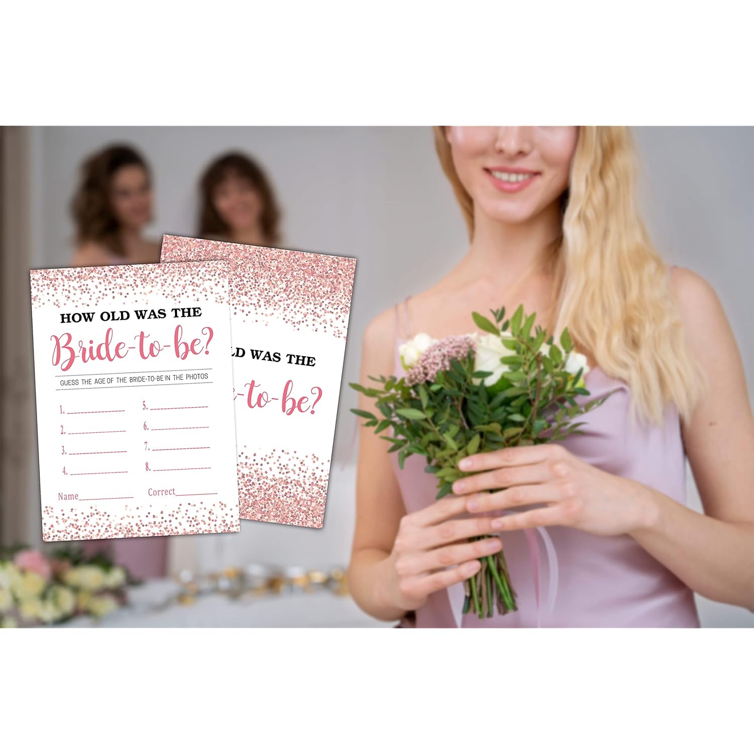 Bridal Shower Games - How Old Was The Bride-To-Be Card Game - Wedding Shower Games - Bachelorette/Engagement Party Supplies Decorations(01)