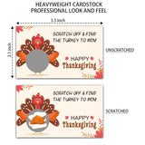 Happy Thanksgiving Scratch Off Game Cards, Pumpkin Lottery Raffle Tickets, Fall Festival Party Activities & Decorations, Autumn Harvest Games Ideas (50 Pack)-03