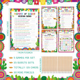 145 Pcs Mexican Baby Shower 5 Set Activity Cards Fiesta, Description And Wishes, Baby Price, Word Scramble For Hispanic Heritage Month Activities