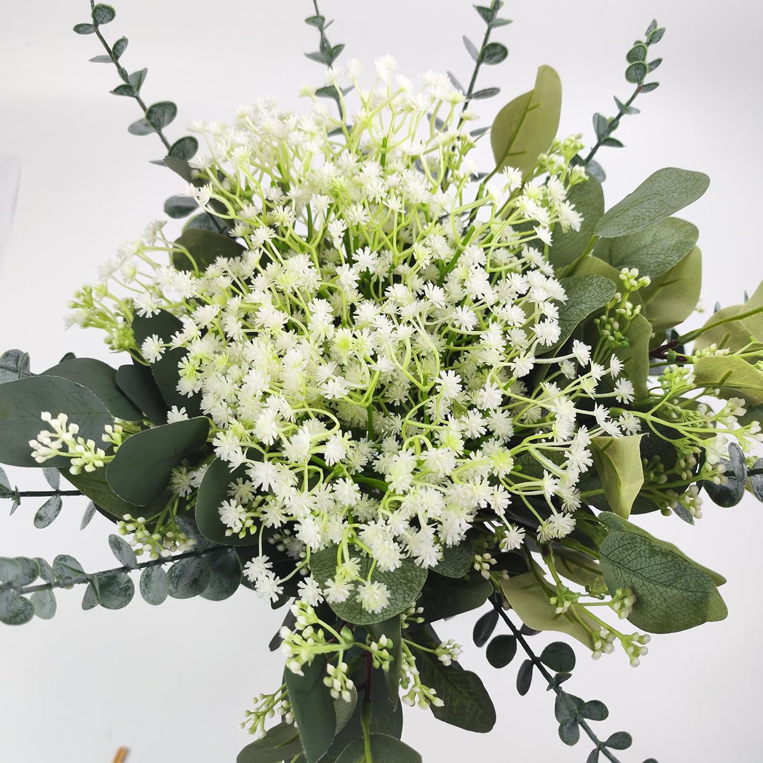 50 Pcs Mixed Artificial Eucalyptus Stems Bulk Babys Breath Fake Flowers Artificial Greenery For Home Decoration, Crafts, Wedding Arrangement
