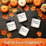 Fall Candle Set | 4 Pack Scented Candles For Home - Candle Gifts For Women Men, Soy Candles Home Scented | Autumn Fragrance Of - Apple Pie/Cinnamon/Harvest/Wreath