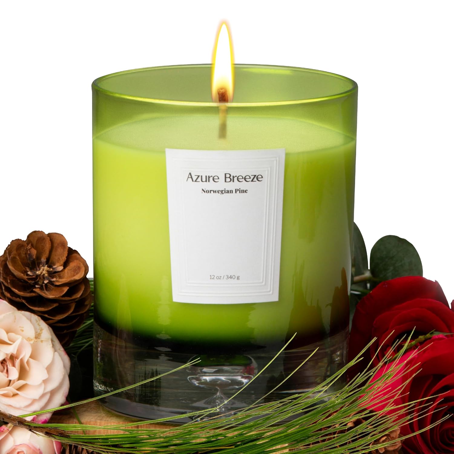 Forest Cedar Candle - Strong Christmas Scented Candles, 70 Hours Long-Burning, Pine Fir & Eucalyptus Scented Soy Candle, Ideal Gift For The Holidays & Home Decor