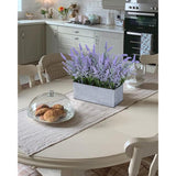 Artificial Lavender Decor, Fake Lavender Plant In Decorative Silver Metal Pots, Faux Lavender Plant Artificial Flowers For Farmhouse Home Decor Office Bathroom Desk Room Indoor Outdoor