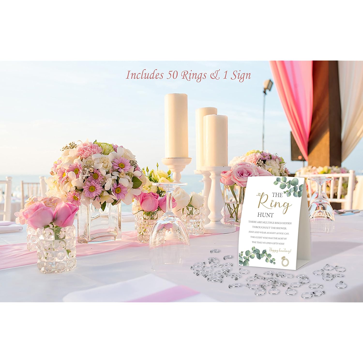 The Ring Hunt Game,Greenery And Gold Bridal Shower Game,Bridal Shower Games 50 Guests,Bridal Shower Decorations,Bachelorette Decorations For Party,Engagement Party Game,Bridal Shower Favors-L16