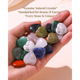 Pocket Hug Bulk Heart Stones - 30 Sets Natural Healing Gemstones With Greeting Cards - Bulk Valentines Day Gifts For Adults, Ladies, College Students, Friends - Thinking Of You Anxiety Relief Keepsake