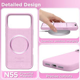 Magnetic Silicone Case Compatible with iPhone 18 Pro and iPhone 17 Pro Cherry Blossom Protective Cover