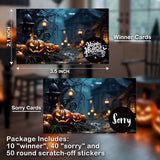 Halloween Scratch Off Cards (50 Pack), Halloween Scratcher Tickets, Spooky Party Game For Wedding Baby Shower Birthday Supplies Decorations - A02