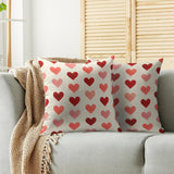 Valentines Day Pillow Covers 18X18 Inch Set Of 2 Red Pink Love Heart Print Valentines Decorative Throw Pillowcases Holiday Anniversary Outdoor Farmhouse Cushion Cases Decor For Sofa Couch Bed