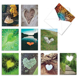- 10 Blank Heart Note Cards Boxed (4 X 5.12 Inch) - All Occasion Heartfelt Love Card Assortment - Heartscapes Am6838Ocb-B1X10