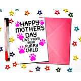 Mother'S Day Card From Furry Child, Dog, Cat Mothers Day Card For Pet, Puppy, Kitty Mom, Mommy