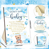 51 Pcs Don'T Say Baby Shower Game Supplies Include Blue Bear Wooden Baby Shower Sign And 50 Wood Bear Necklaces For Girl Boy Gender Reveal Party Decor