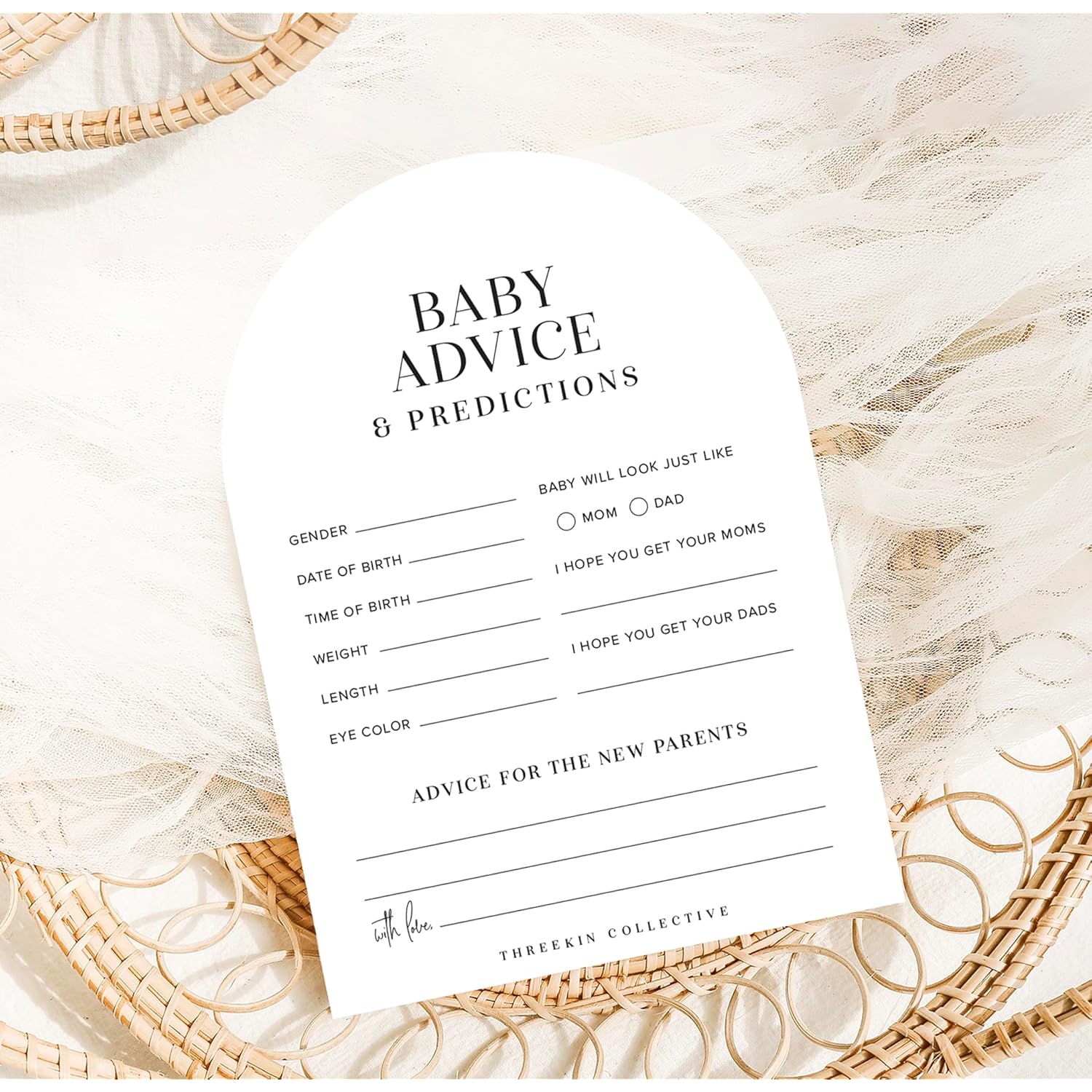 Baby Shower Games Cards - 50 Baby Predictions And Advice Cards | 5X7 Inch Tall | Fun Gender Reveal Games For Boys & Girls | Perfect Baby Shower Game Set, Us Owned Business