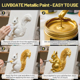 Acrylic Metallic Paint, 3 Colors 24K Gold & Bright Gold & Silver 31.75Oz(900G), Non-Toxic Golden Paint, Non Fading Metal Paint For Art Painting On Fabric, Canvas, Wood, Clay, Crafts