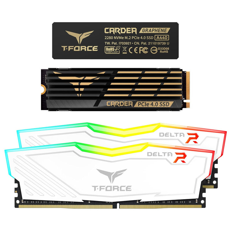 T-Force Delta Rgb Ddr4 16Gb (2X8Gb) 3600Mhz Desktop Memory (White) Tf4D416G360