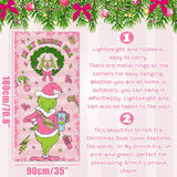 Pink Christmas Banner Door Cover Christmas Door Decorations For Merry Holiday Porch Birthday Party Bridal Shower Supplies 35 * 70 Inch