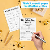 20Pcs Who Knows The Birthday Boy Best Theme Birthday Party Game Cards-3-In-1 Minimalist White Birthday Party Game Cards For Boys Teens Adult-Party Activity Supplies & Decorations?5 ''X7 ''?-A08