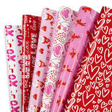 12 Sheet Valentine'S Day Wrapping Paper 19.7 X 27.6 Inch Love Heart Wrapping Paper Red Pink Romantic Cupid Pattern Wrapper Paper For Valentines Wedding Anniversary Party Craft Gift Decor