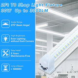 4 Pack 2FT LED Shop Lights 30W 4800LM 6000K 6500K Linkable Plug and Play Garage Warehouse Lights