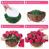 Geraniums Artificial Flowers Hanging Basket For Outdoors Outside Spring Decoration, 8 Bundles Silk Flowers Fake Plants Look Real Uv Resistant For Porch Home Patio Balcony Yard, Hotpink
