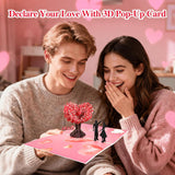 3D Pop Up Anniversary Card, I Still Do Love Tree Hearts Couple Wedding Card For Her, Wife, Husband, Him, Girlfriend, Romantic Love Letter Gift For Wedding, Anniversary, Valentines, Birthday