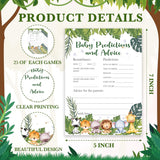 Safari Animals Baby Shower Games Cards, Baby Predictions And Advice Cards For New Parents Babyshower Activity, Wildlife Gender Reveal Party Games For Decorations Favors Supplies, Set Of 25 -06